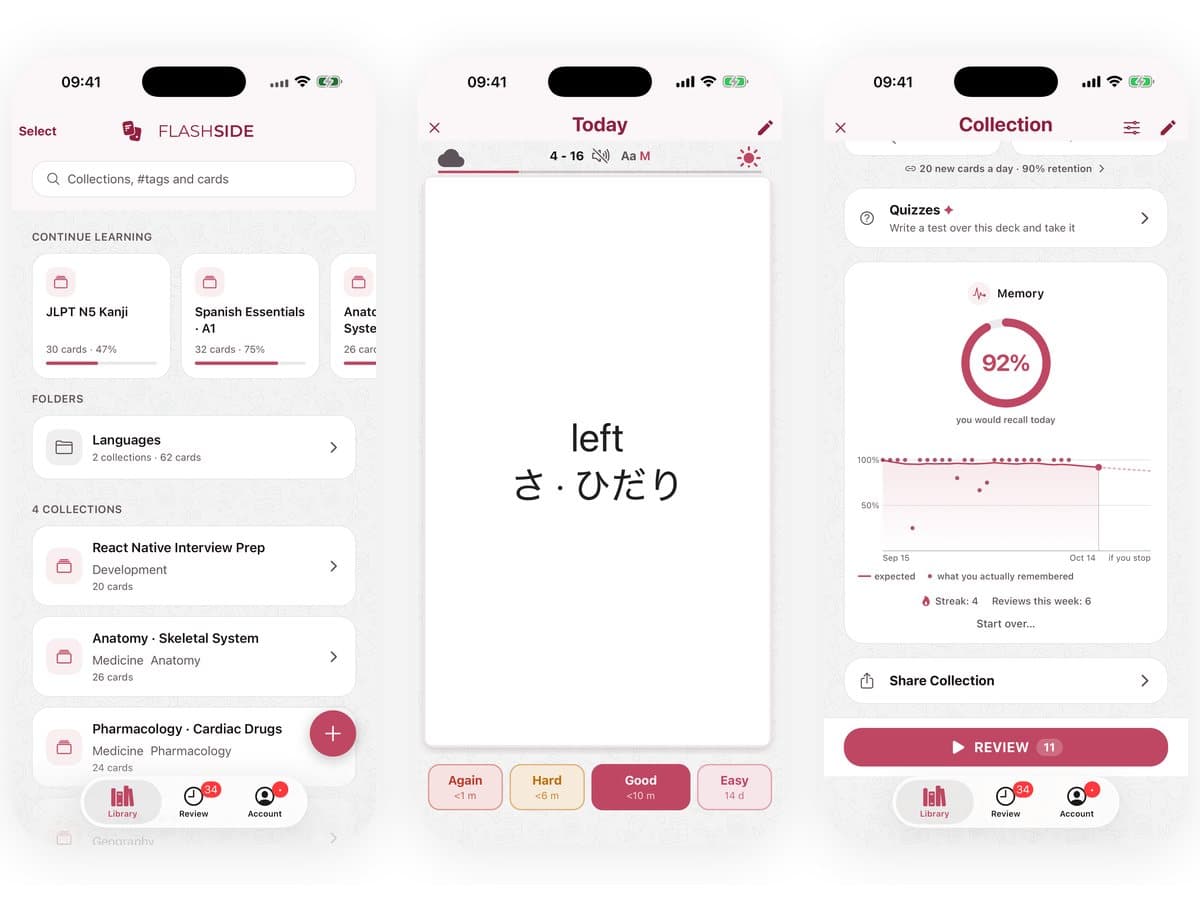Flashside: Flashcard App with Spaced Repetition and Personalised Learning AI